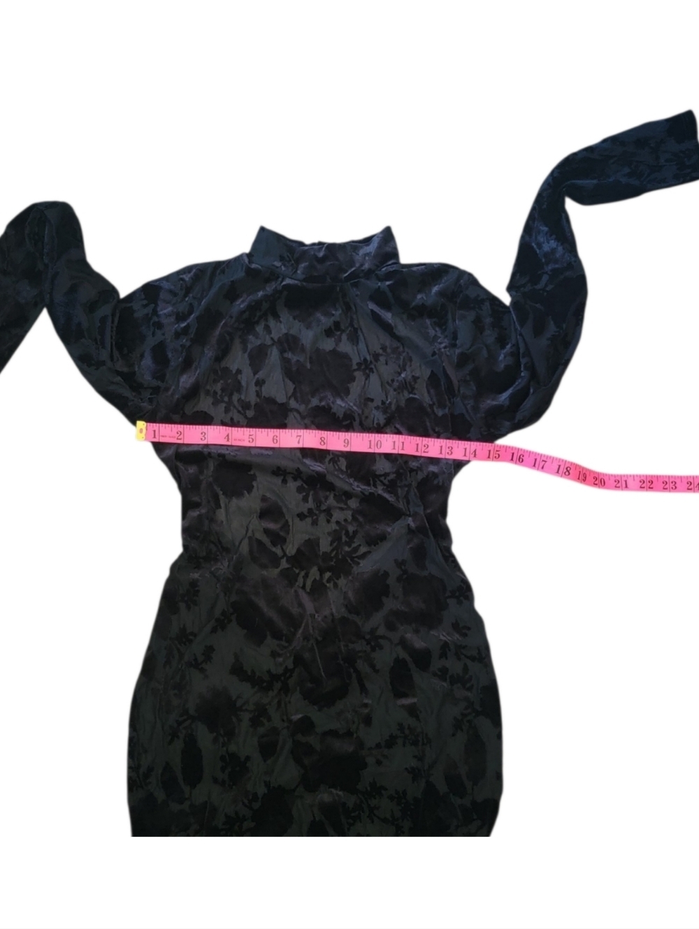 Black Mesh Open back Midi Dress - Picture 9 of 14